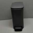 TIPGO Slim Bathroom Can with Lid Soft Close, 6 Liter / 1.6 Gallon Stainless Steel Garbage Can with Removable Inner Bin, Step Pedal Bin, Small Cans for Bedroom, Office, Kitchen (Grey)