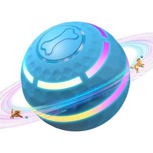 Apasiri Interactive Dog Toys: Automatic Moving Dog Balls with LED Lights, Puppy Toy to Keep Them Busy, Duraspin Dog Ball for Small,Medium,Large Dogs, Dog Toys for Aggressive Chewers,Rechargeable(Blue)