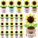 Gejoy 25 Pcs Mini Rubber Sunflower Toys Positive Gifts Mini Colorful Sunflowers Decorations and Encouragement Birthday Motivational Gifts for Colleague Staff Teacher