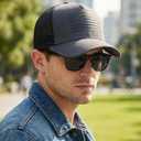American Flag Trucker Hat,USA Hat for Men Women Snapback Baseball Cap Adjustable Breathable Mesh Side Durable Hats (M) 2 Packs