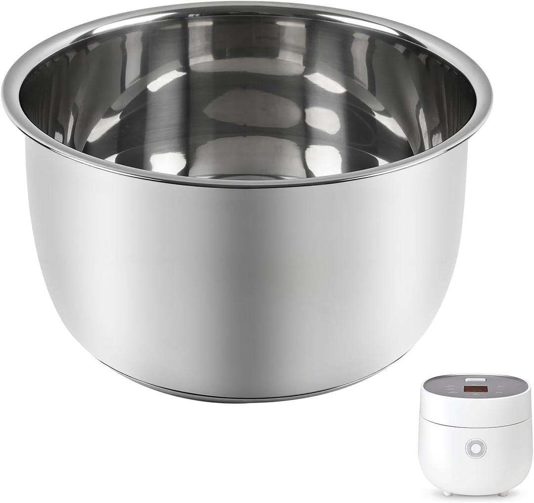 Replacement Rice Cooker 6-Cup Inner Pot Only Compatible with CUCKOO CR-0675FW 304 Stainless Steel Inner Bowl with Multi-Ply Base, Durable Pots for Multi-Cookers, Easy to Clean and Dishwasher Safe