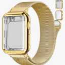 Magnetic Band and Case for Apple Watch Band 40mm 41mm 38mm 44mm 45mm 46mm 42mm Women/Men,Stainless Steel Milanese Loop Bracelet Strap with Cover Combo iWatch series 11 10 9 8 7 6 5 4 SE Ultra/2 3 49mm