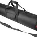 HEMMOTOP Tripod Case, 31.5x7 in Heavy Duty Tripod Bag with Shoulder Strap and Handle, All Sides Thick Padded Carrying Case with Two Zippered Pockets for Speaker Stand, Monopod - R08018 Black