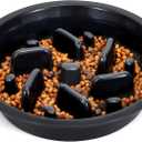 JASGOOD Dog Feeder Slow Eating Pet Bowl for Raised Pet Feeders Preventing Choking Food Water Bowl Elevated Diners Replacement Bowl (Black,Fit Opening 7.5"-8")