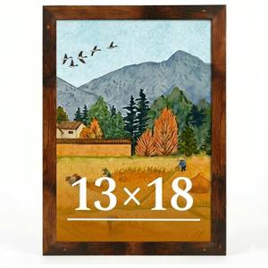 13x18 Picture Frame for Wall Display, 13x18 Brown Picture Frame with Shatter Resistant Plexiglass, Stable and Sturdy 13 x 18 Poster Frame for Wall Display, Handpicked Gift Collection, 1 Pack