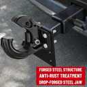 Pintle Hook Hitch 66,000 lbs, Fits 2-1/2 to 3-Inch Lunette Ring Pintle Hitch Receiver, Forged Steel Structure, Anti Corrosion and Anti Rust Coating