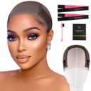 Lace Wig Grip Cap Women: 4x5 Transparent Swiss Lace Front - Non-slip Wig Gripper for Keeping Wigs In Place - Adjustable Elastic Headband with Velcro Medium Size