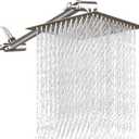 12 Inch Square Rain Showerhead with 11 Inch Adjustable Extension Arm,Large Stainless Steel High Pressure Shower Head,Ultra Thin Rainfall Bath Shower with Easy to Clean and Install-Brushed Nickel