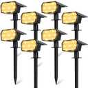 Sucolite 8-Pack Solar Spot Lights Outdoor Waterproof IP65, 3 Lighting Modes 2-in-1 Solar Landscape Spotlights for Yard, 59 LED Solar Powered Wall Lights for Garden Pathway Driveway Walkway, Warm White