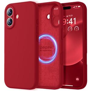 LOVE 3000 Designed for iPhone 17 Case, Premium Silicone [Compatible with Magsafe][Soft Anti-Scratch Microfiber Lining] Shockproof Protective Phone Case for Men Women 6.3", Red