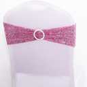 25 PCS Stretch Sequin Chair Sashes Chair Stretchy Spandex Bands for Wedding Reception Events Banquets Chairs Decoration (Pink)
