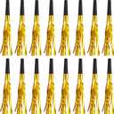 Sumind 24 Pieces Gold Noise Makers Glitter Noise Makers Metallic Fringed Party Blowers for Adults Birthday Graduation Sporting Events 2025 New Years Party Favor Supplies