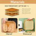 125 Pcs Air Fryer Liners, 8 Inch Square Non-Stick Parchment Paper, Disposable, Oil-Proof, Waterproof, Unbleached, Perfect for Baking, Roasting, and Frying (8IN-Square)