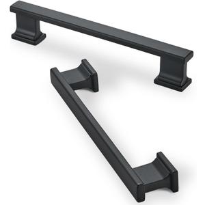 10 Pack 6 Inch Length|5 Inch(128mm) Hole Center Matte Black Kitchen Cabinet Handles, Cabinet Pulls Kitchen Cabinet Hardware, Cupboard Pulls, Drawer Handles