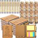 Resurhang 12 Sets/36 Pcs Nurse Week Appreciation Gifts Bulk Inspirational Spiral Notebook with Sticky Note, Ballpoint Pens and 17 oz Clear Glass Cup Thank You Gift for Medical Assistant Coworker