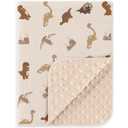 Susurration Baby Blanket for Unisex Boys Girls, Soft Nursery Minky Blanket with Muslin Cotton Front and Dotted Fleece Back, Receiving Blanket for Baby Newborn Infant, 30x40inch (Dinosaur)
