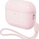 Case for AirPods Pro 3 Never-Sretch-Out DamonLight Shock-Proof Protective Semi Hard Silicone Case Compatible with Apple Airpods Pro 3rd Generation (Pink)