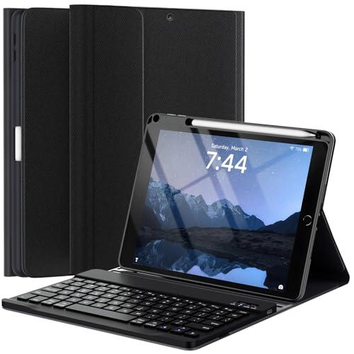 OYEEICE Keyboard Case for iPad 9.7 inch 6th 2018, 5th Gen 2017 - Wireless Detachable Keyboard, Smart Folio Cover with Pencil Holder for iPad 6th/5th Gen & iPad Air 2nd - Black