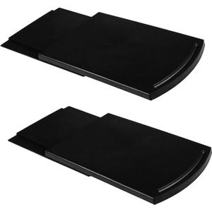 Ihomepark Kitchen Caddy Sliding Coffee Tray Mat, Under Cabinet Appliance Coffee Maker Toaster Countertop Storage Moving Slider - Base Sliding Shelf with Smooth Rolling Wheels, 2 Pack