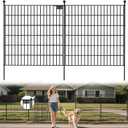 Land Guard 20 Panels No Dig Decorative Garden Fence with Gate for Yard, 30 in(H) x 50 ft(L) Removable Dog Fence Outdoor for Yard, Rustproof Metal Animal Barrier Ground Stakes