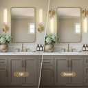 20'' Knurled Brass Bathroom Wall Sconces Set of 2,Premium Frosted Glass Tube Hardwired Vanity Lights, Modern Handmade Wall Lighting for Mirror, Bedroom, Hallway &Living Room,Staircases