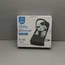 HKAI Baby Bouncer, Portable Baby Bouncer Seat for Babies 0-18 Months, 100% Cotton Fabrics, 3 Modes of use with Rocker and Stationary Options, Infant Rocker Chair with Hanging Toys-Dark Grey