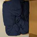 Amazon Basics Lightweight Ruffled Bed Skirt, Classic Style, Machine Washable, Fade and Wrinkle Resistant, 100% Microfiber with 16" Drop, Queen, Navy Blue