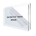 2PACK Plexiglass Sheets 24361/4 Inch Thick Clear Acrylic Sheets Plastic Sheets Panels for DIY Projects, Art, Display Use
