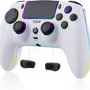 SZDILONG Wireless Controller with 7 Colors RGB Light for P-S5 Pro/Slim,MAC,iOS,Steam,PC Windows/Android 10 and Above,Support Turbo/Programmable/Microphone/Dual Vibration, with 3.5mm Audio Jack (White)