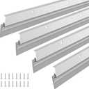 FoldTier 4 Pcs Door Sweep for Bottom of Door, 1-5/8 x 36 Inch, Silver