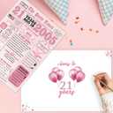 10 x IDU 21st Birthday Card for Her,21st Birthday Decorations & Gifts for Her,21 Year Old Birthday Gifts Card for Women Female Daughter Girls Family Friends