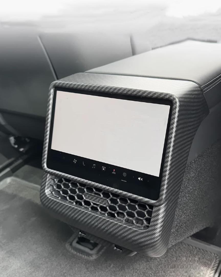 Carbon Fiber Pattern AC Vents Cover, Highland Model y Rear Center Console Air Vent Cover Compatible with Tesla Model Y Juniper and Model 3 Highland (Matte Carbon Fiber)