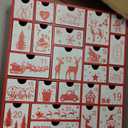 SAND MINE Wooden Christmas Advent Calendar with 24 Drawers, Countdown to Christmas, Refillable Wooden Advent, Red