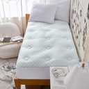 Hansleep Twin Mattress Pad Topper Memory Foam, Twin Foam Mattress Topper Viscose Derived from Bamboo, Twin Size Bed Mattress Pad Cover for Back Pain Relief, 39" x 75", White