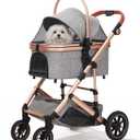 HOVONO Dog Stroller with Detachable Carrier for 2 Pets up to 60 lbs