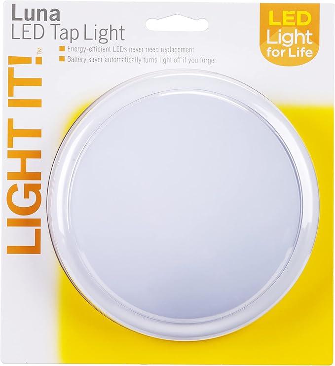 LIGHT IT! by Fulcrum, 30302-308 Luna LED Tap Light, White, Single Pack