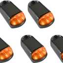 Wireless Solar LED Pilot Light 5PCS Car Roof Marker Lights Waterproof No Drill Pickup Trucks Roof Running Lamps(Black,Yellow Light)