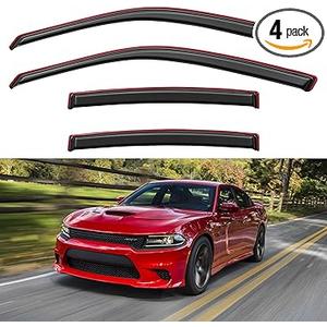 in-Channel Window Visors Rain Guards for 2011-2023 Dodge Charger, Window Vent Wind Deflectors Visors Shades for 11-23 Charger (NOT Outside-Adhesive Style)