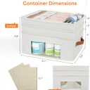 3-Tier Medicine Organizer for Cabinet, Foldable Medicine Storage Box with Clear Cover and Leather Handle, Empty First Aid Kit for Home and Travel