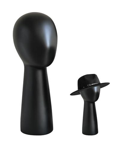 CHADWICK Wig Head Stand with Mannequin Head, Imitation Wood Hat Display Stand, 22 Inch Wig Holders, Abstract Manikin Head Block, Wig Stand for Hats, Wigs, Headwear, Dome Hat Stand, GFRP Material