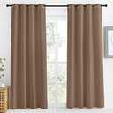 NICETOWN Grommet Top Blackout Curtain Panel, 55 inches Wide by 86 inches Long, 1 Piece, Cappuccino Color, Thermal Insulated Room Darkening Drape for Villa/Apartment/Rental Room