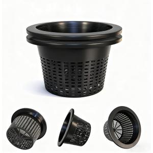 3 & 5 Gallon Bucket Lid Hydroponic Plant Pot, Small/Medium/Large Opening Mesh Net Cups for Indoor Outdoor Hydroponics Growing System - Medium Opening for Most Hydroponic Crops (2 Pack)
