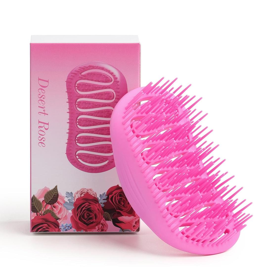 Scalp Massager and Shampoo Shower Brush, Detangling Hair Brush, Scalp Care Hair Brush Wet & Dry detangler for Men and Womenfor Straight/Curly/Thick/Long/Wavy/Damaged Hair, Pink