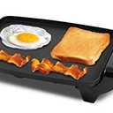 Elite Gourmet EGR2722A Electric 10.5" x 8.5" Griddle, Cool-touch Handles Non-Stick Surface, Removable/Adjustable Thermostat, Skid Free-Rubber Feet, Black