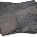 Pimpernel Midnight Slate Collection Placemats, Set of 4  (15.7" x 11.7") Rectangular Cork-Backed Mats with Heat & Stain Resistant Lacquer Finish, Durable Dining Table Decorative Protectors