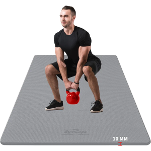 Extra Large Exercise Mat, 6'x4' (10mm) Thick Workout Mat for Home Gym Flooring, Garage, Shoe-Friendly, High-Density, MMA, HIIT, Weight Lifting, Cardio&Strength
