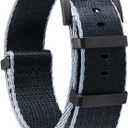 BINLUN Nylon Watch Band Thick G10 Premium Ballistic Nylon Multicolor Replacement Watch Straps with Silver/Black Stainless Steel Buckle for Men Women 18mm 20mm 22mm 24mm (B-Grey Edge)
