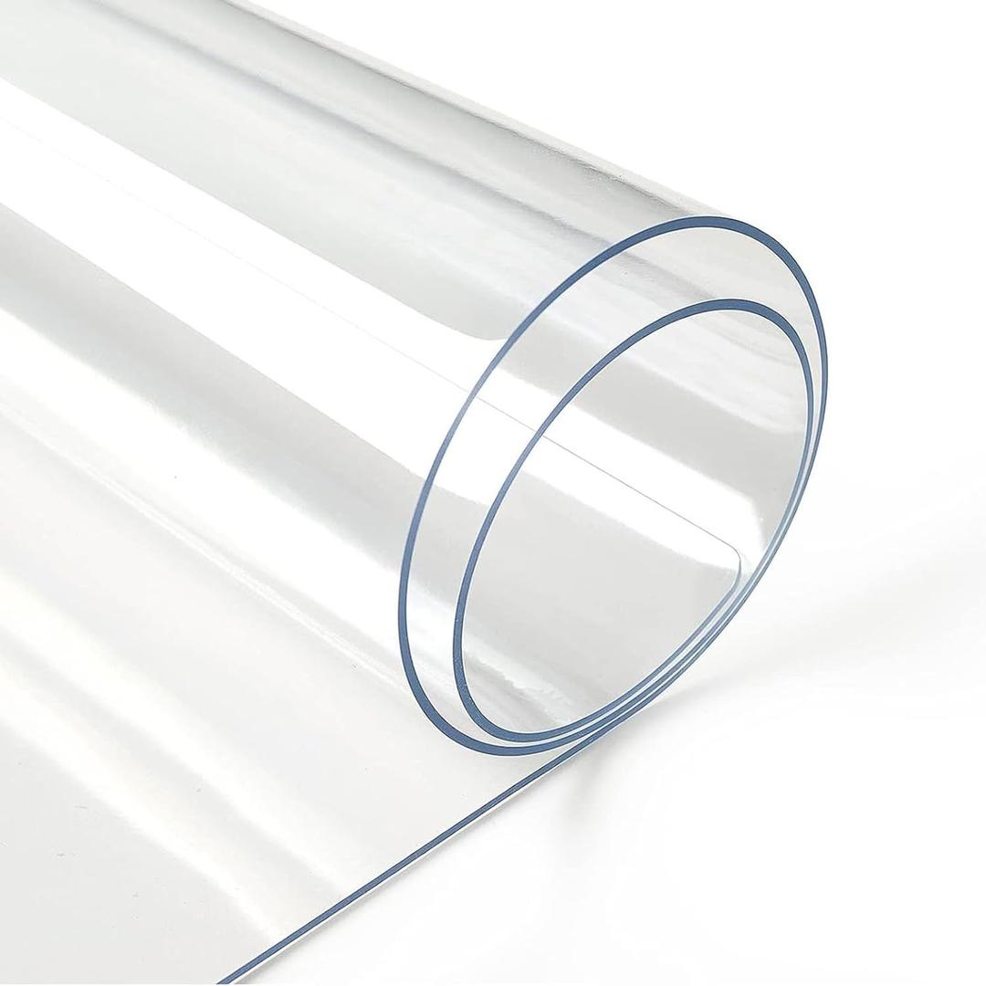 PVC Clear Desk Cover Protector, Heat Resistant, 2.5mm Plastic Table Covers, Rectangular, 39in, Waterproof & Easy Cleaning for Office Dresser Night Stand (Size : 80 * 140cm (31 * 55in))
