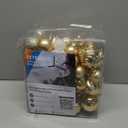 Christmas Ball Ornaments Set, 34PCS Clear Plastic Shatterproof Christmas Ornaments for Xmas Tree Hanging Decorations, for Indoor Home Thanksgiving Party Decor - Champagne/White.