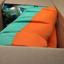 Big Joe Captain's Float No Inflation Needed Pool Float with Drink Holder, Tropical Palm Green Double Sided Mesh, Quick Draining Fabric, 3 feet